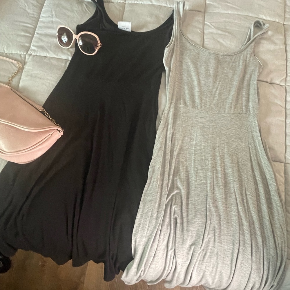 Black and grey summer dresses with pockets (new with tags)